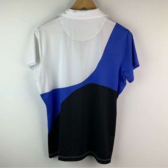 Magnolia Lane Masters Golf Shirt Womens L Short Sleeve 1/4 zip Color Block Top - Picture 3 of 9